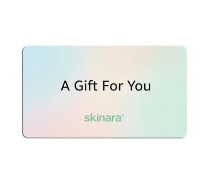 skinara gift card with 'A Gift For You' text and 'skinara' logo on a gradient background