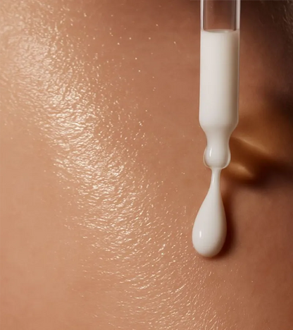 skinara custom serum being applied to the skin using the dropper