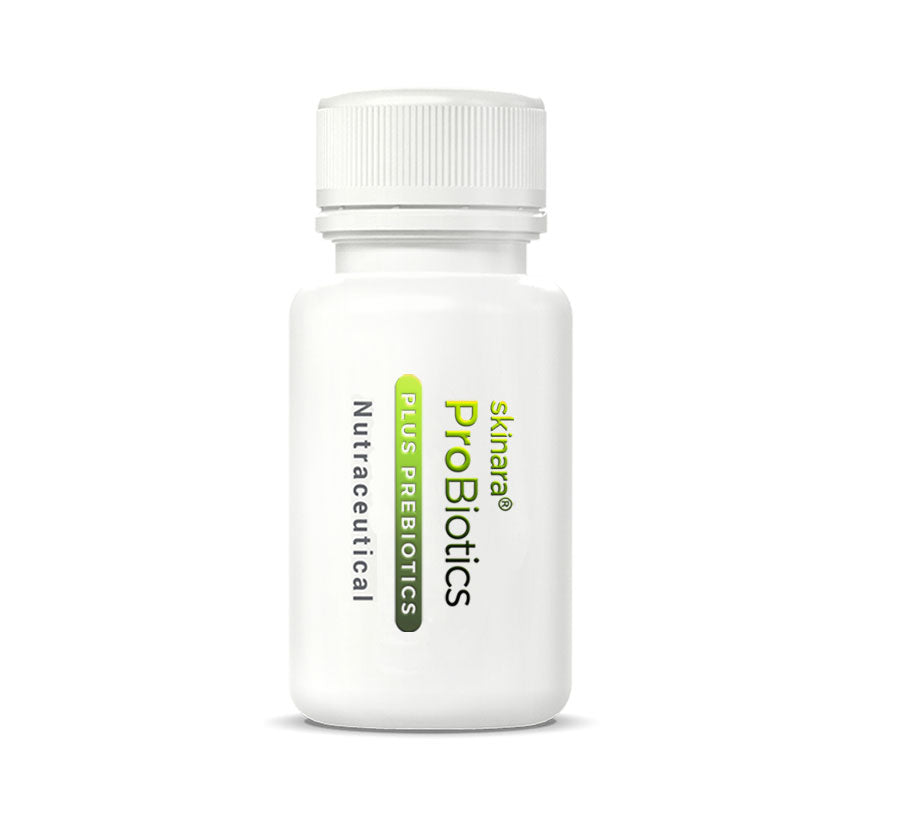 Skinara Skin Probiotic Supplement bottle closed against a white background